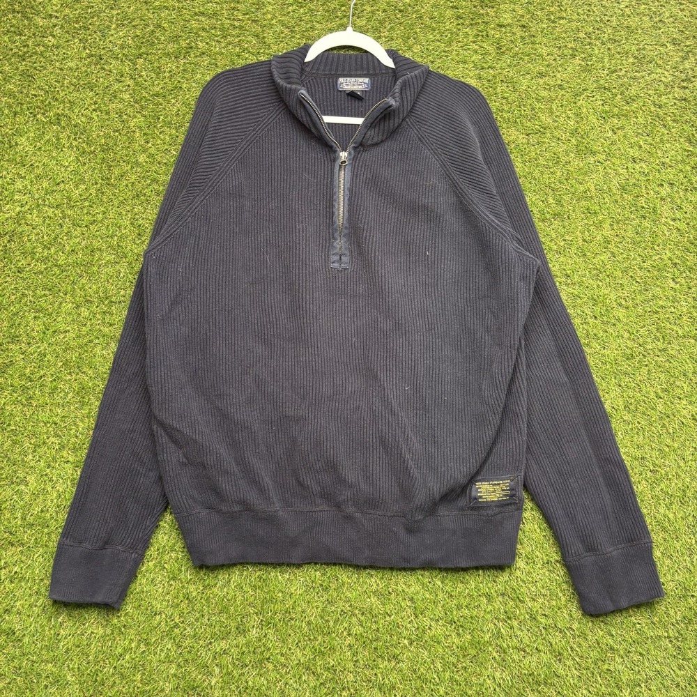 Polo Ralph Lauren Sweater Mens 2XL Ribbed Knit 1/4 Zip 100% Cotton Quarter 90s